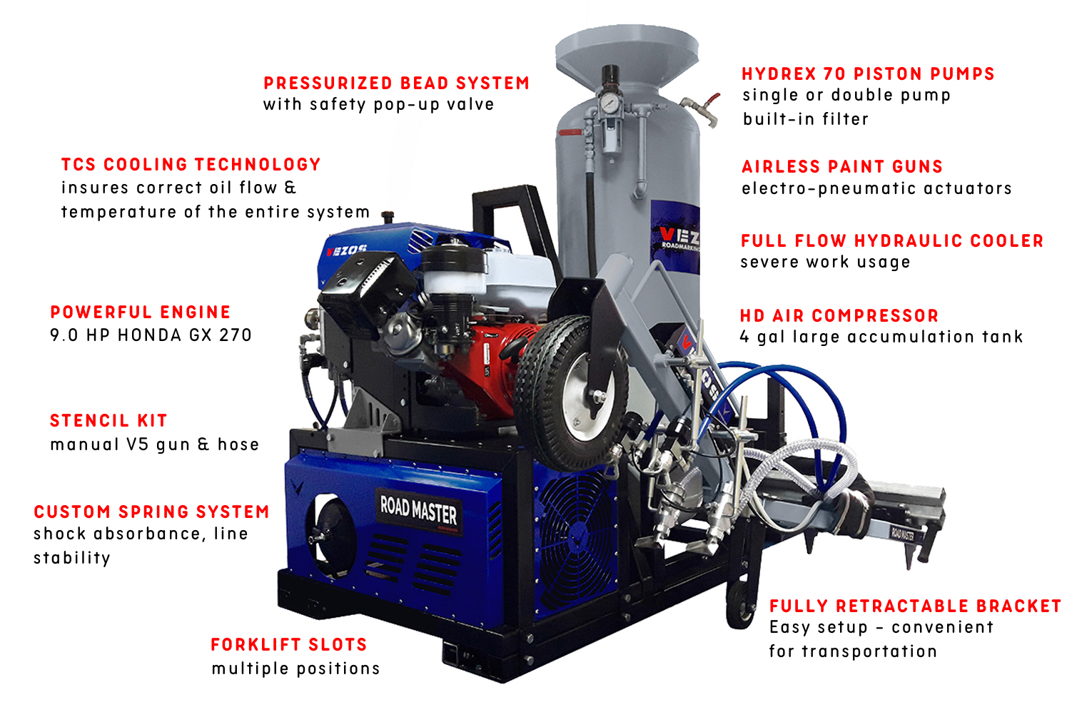 line striping van ROADMASTER 2.5 - 1 paint pump