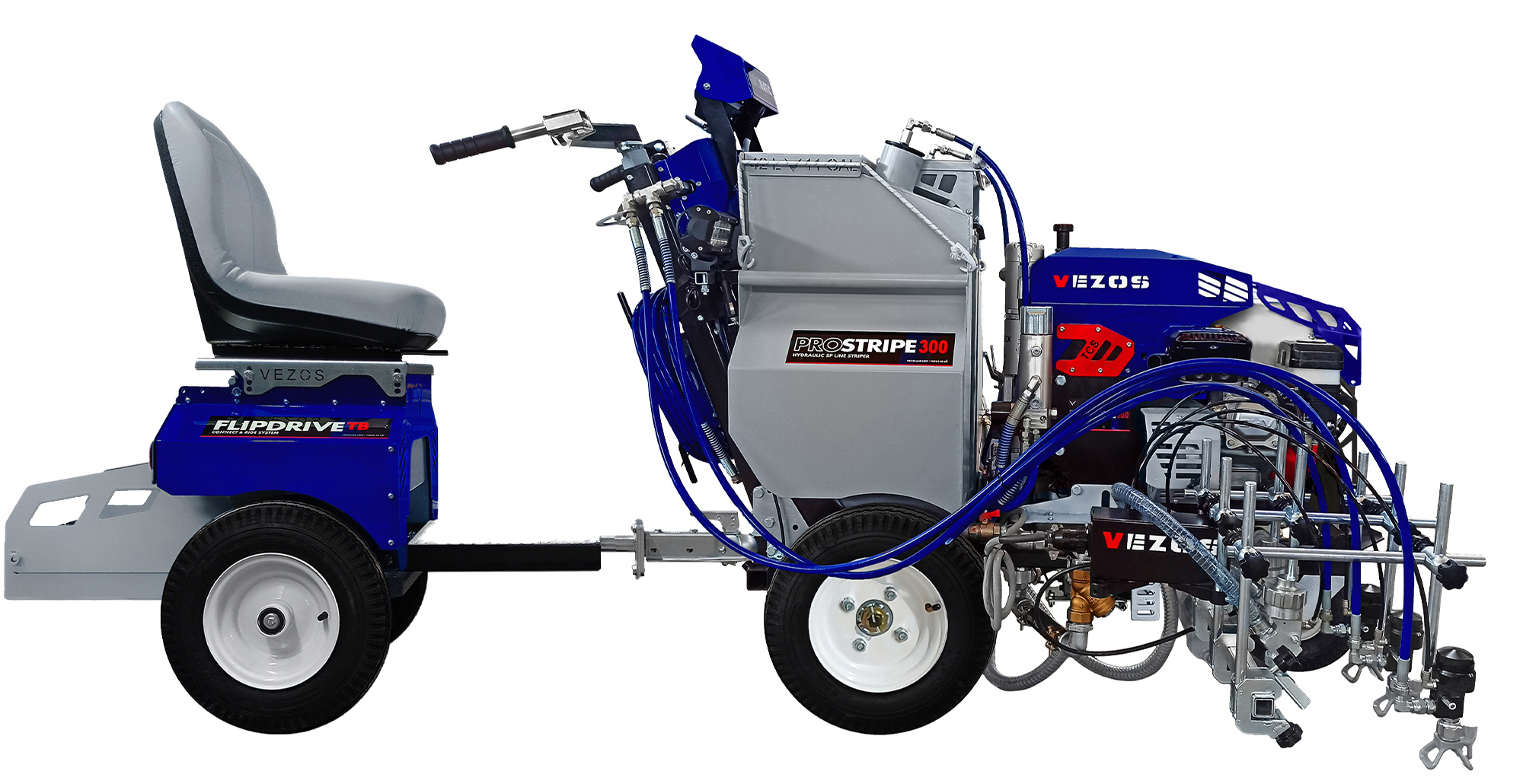 vezos prostripe 300 with 80 lbs pressurized glass bead system